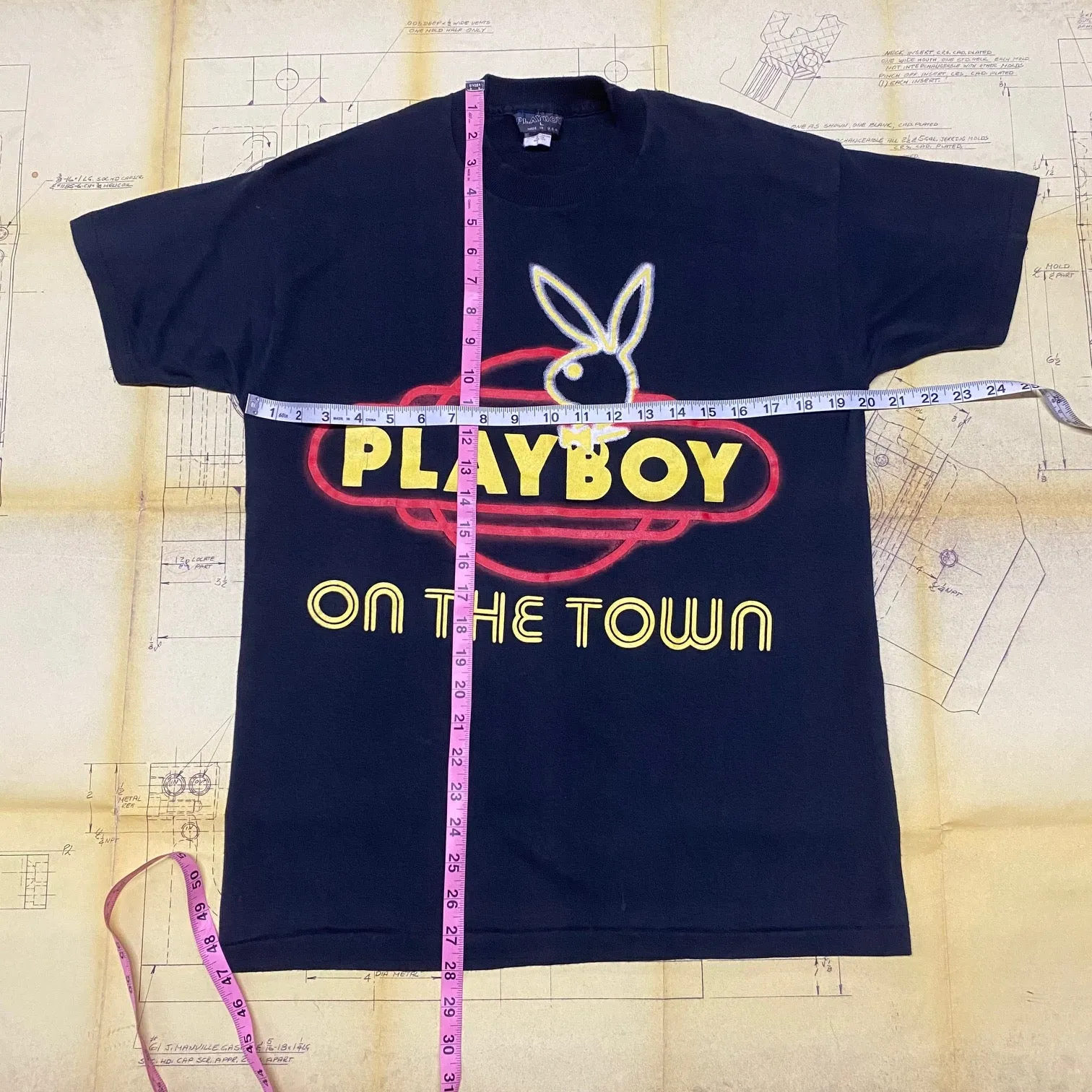 Vintage 1980's Playboy 'On The Town' Tee Size: L