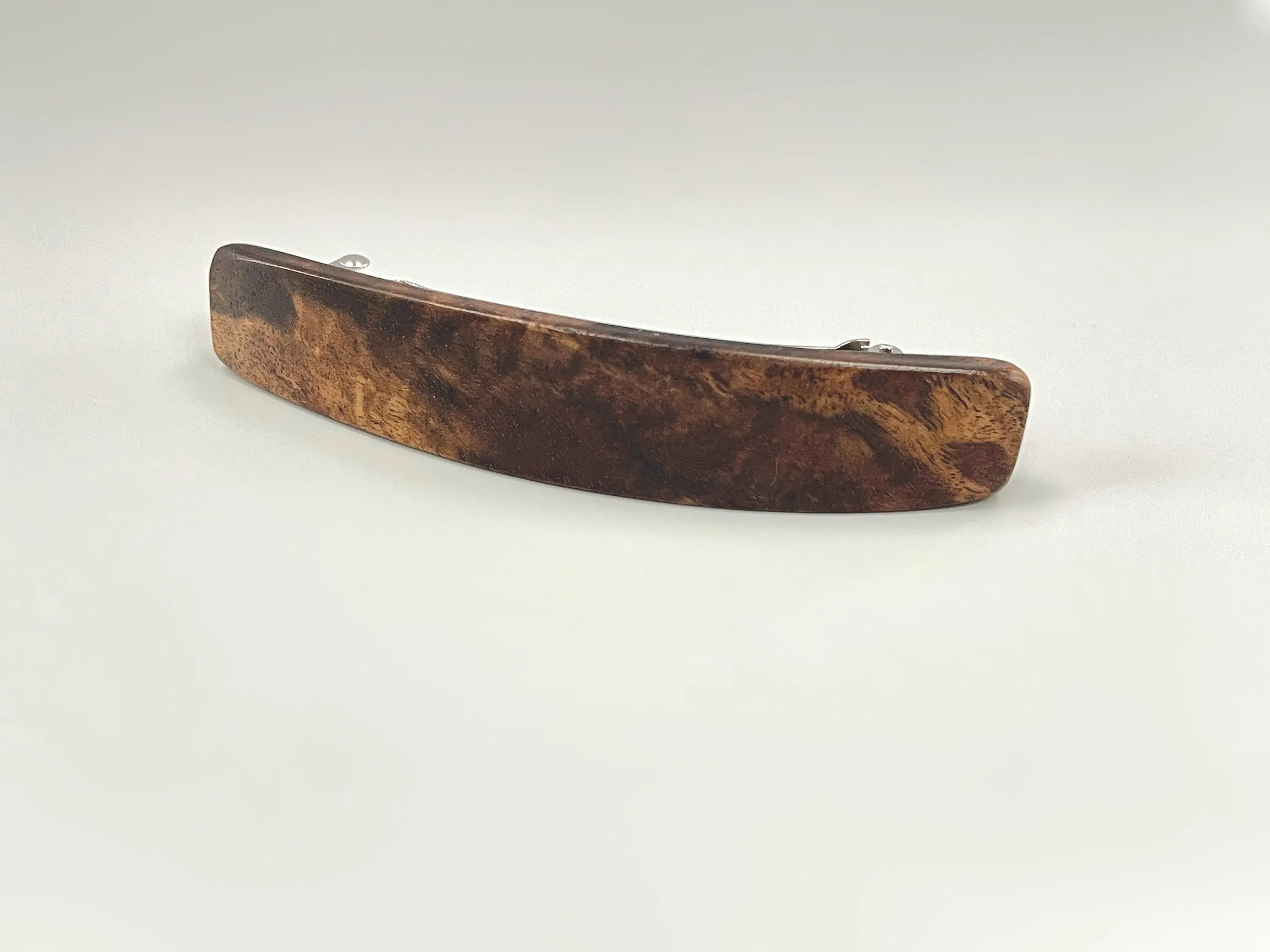 Walnut Burl handmade dark wood hair hair clip