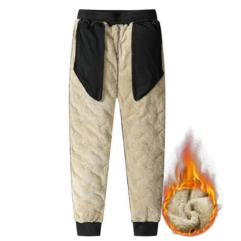 Winter Plush Fleece Men's Thermal Sweatpants: Stylish Cold Weather Comfort