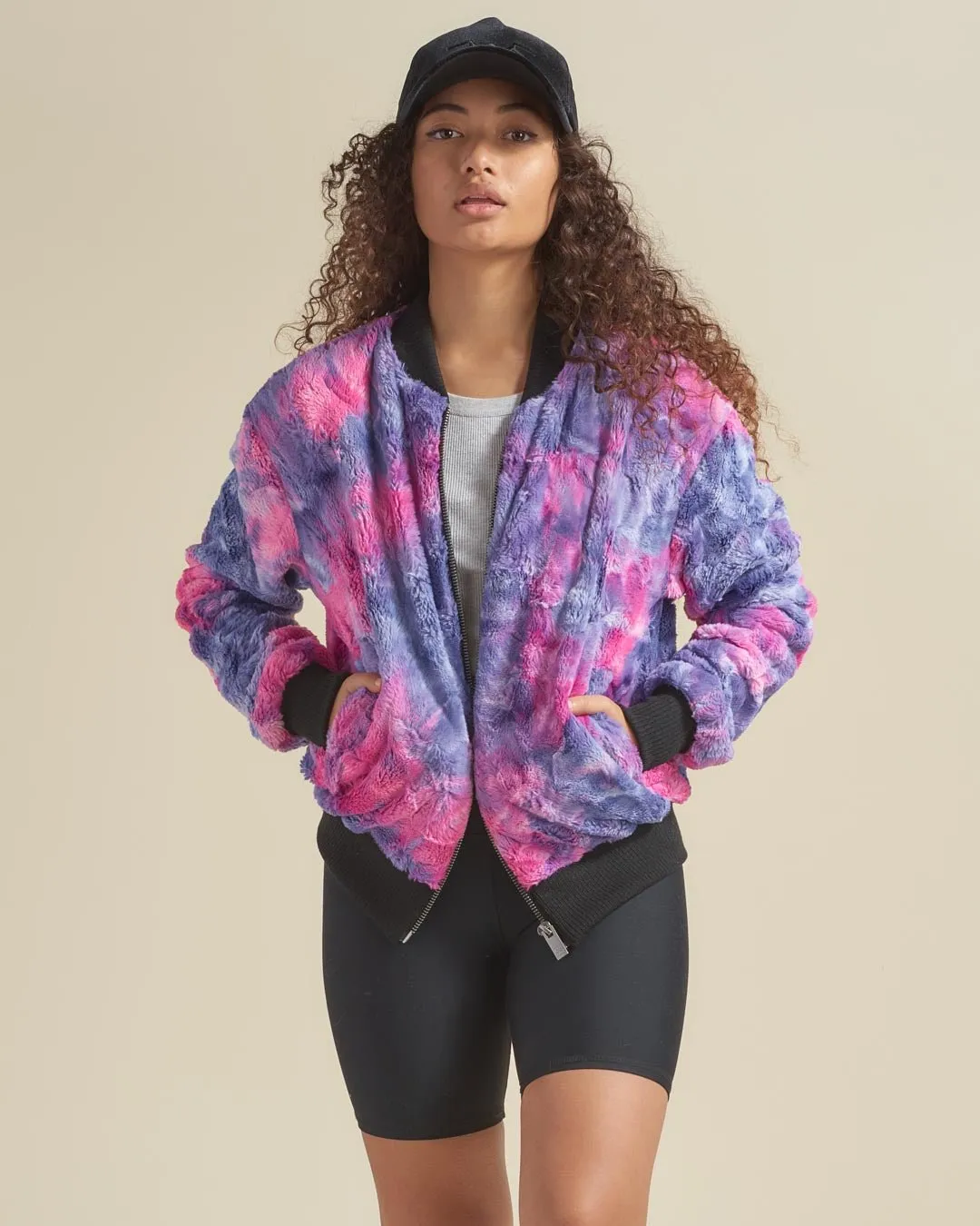 Women's Colorful Faux Fur Jacket | Cotton Candy Kitty