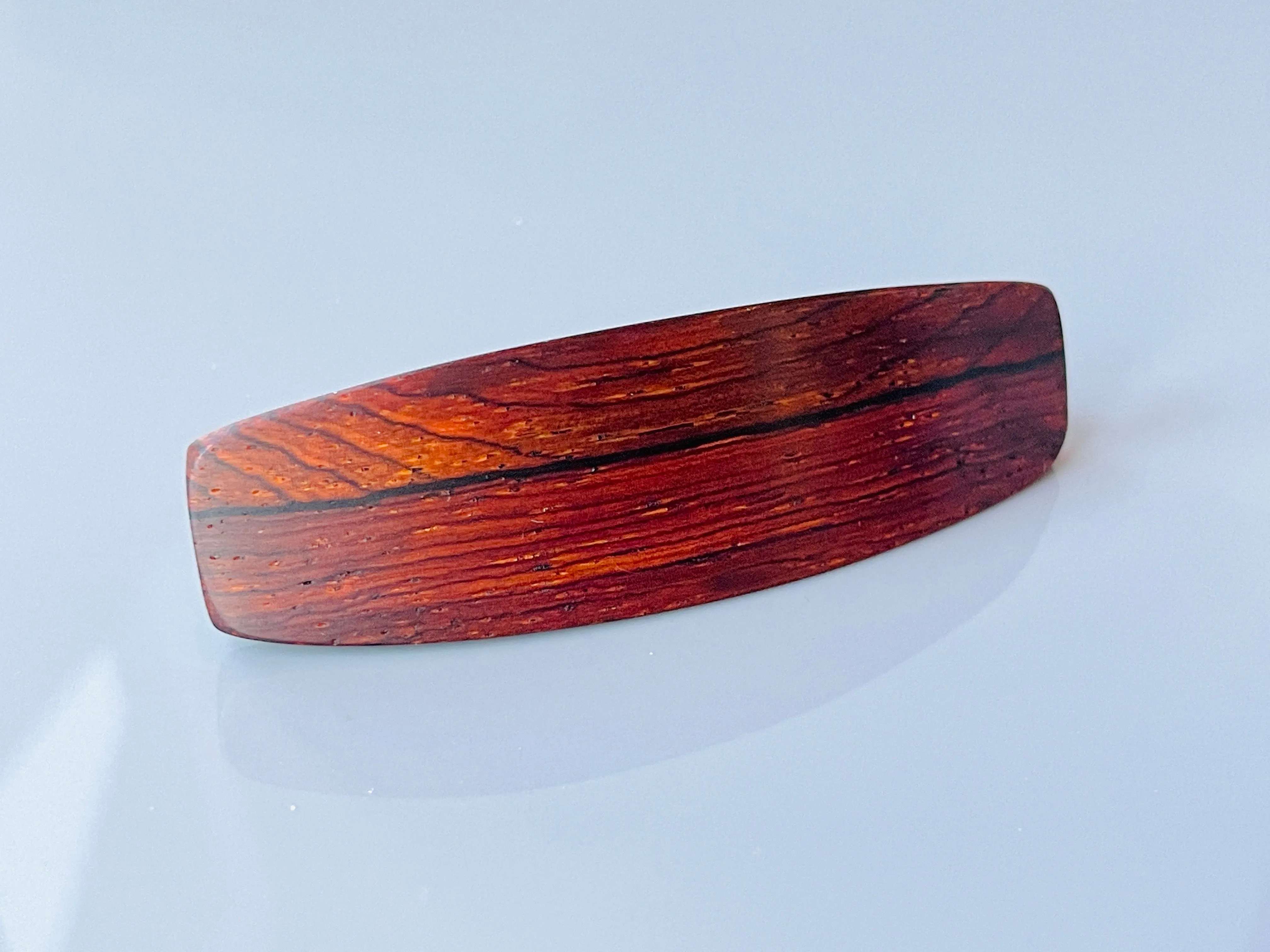 XL Cocobolo Rosewood wood barrette, dark wood hair clip, wooden barrette, thick hair barrette, thick hair clip